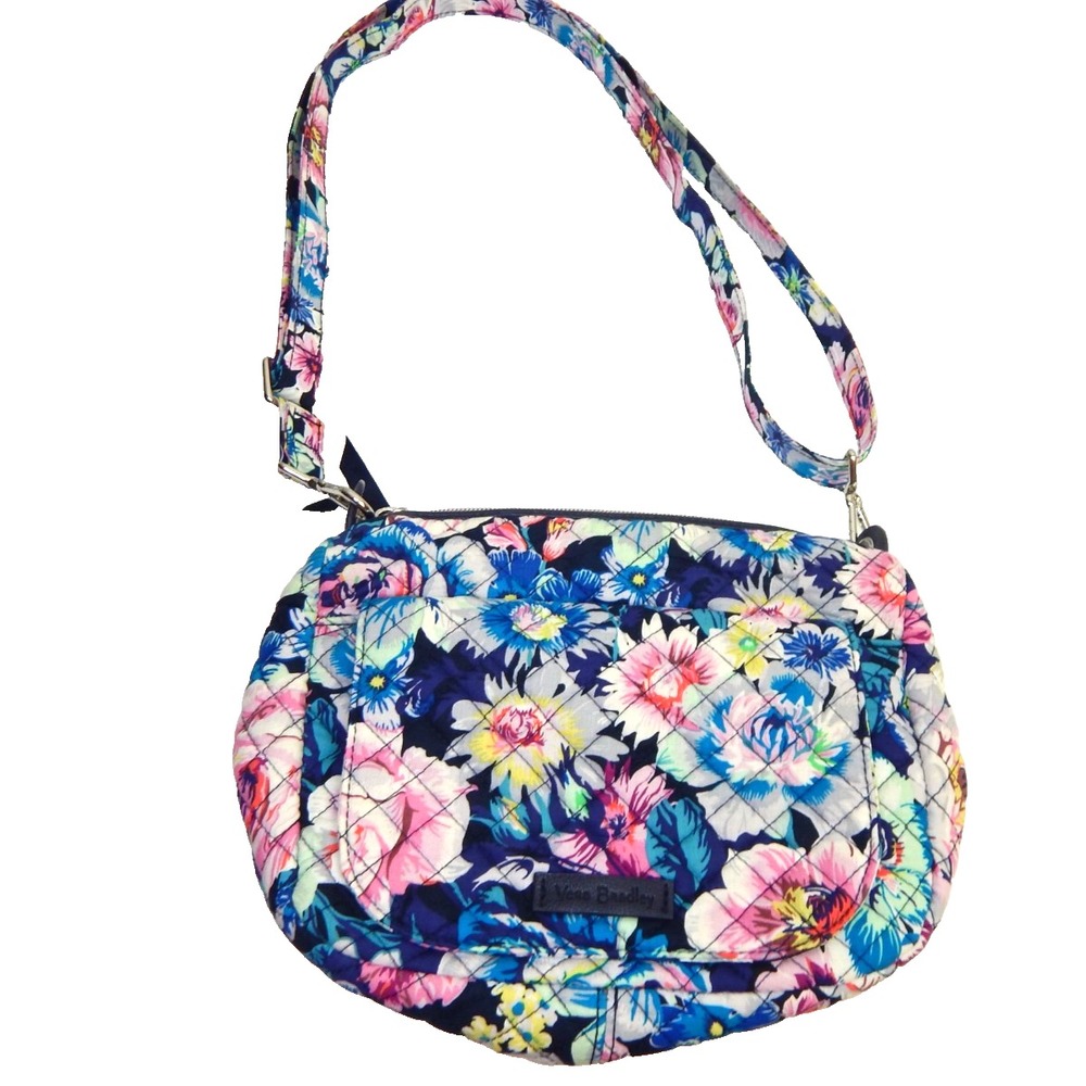 Vera Bradley Purse Carson Shoulder Bag Mini Garden Grove Floral Quilted Cotton